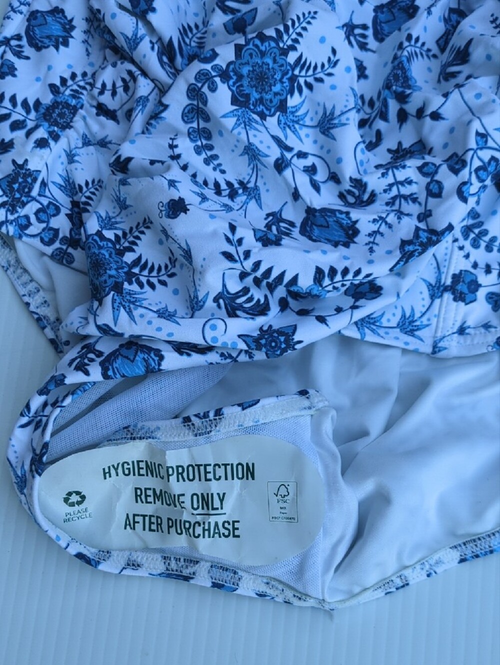Nautuck Women's Swim White & Blue Floral One-Piece Swimsuit, Size 12 - Picture 4 of 11